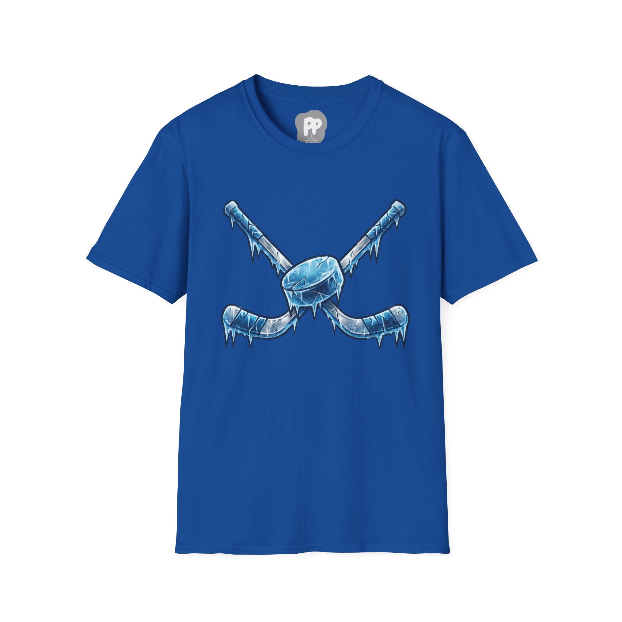 Icy Puck & Crossed Sticks Hockey T-Shirt