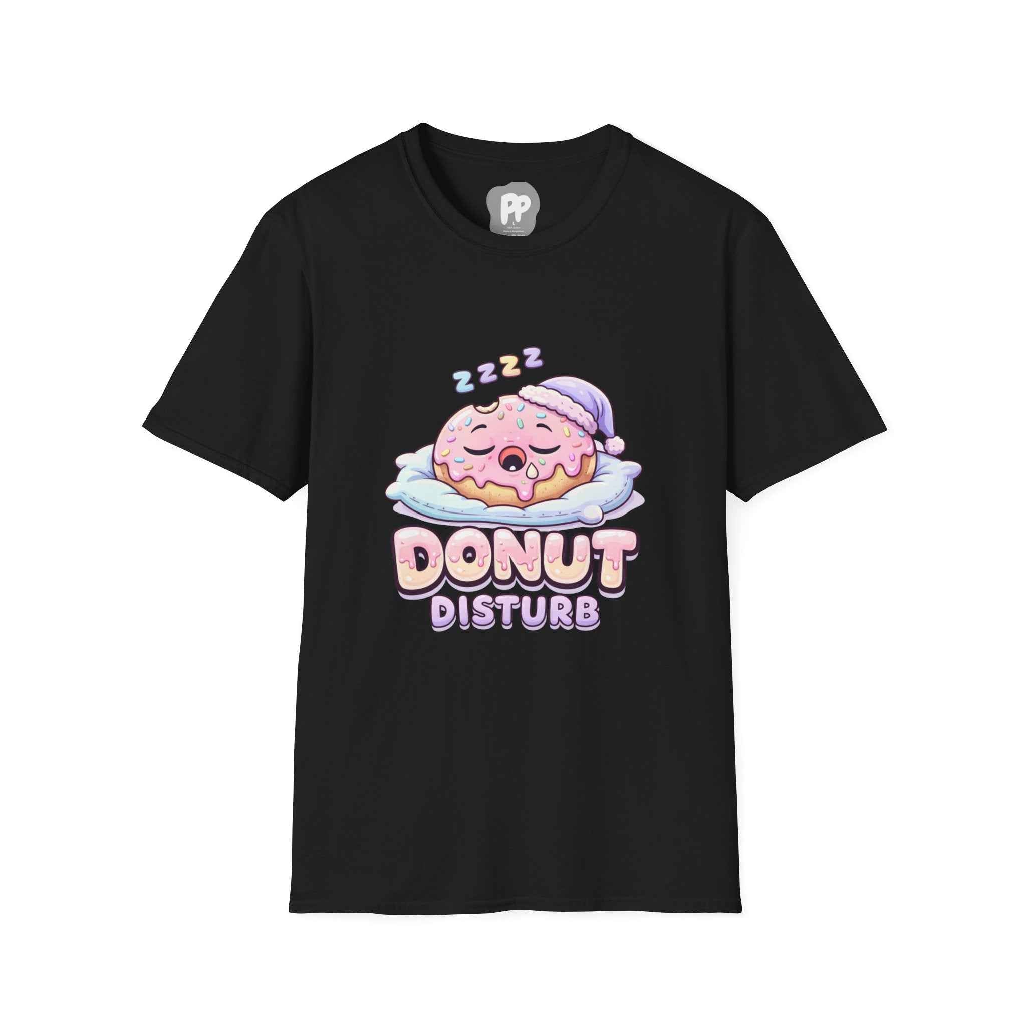 Sleeping Donut Cartoon Donut T-Shirt | Donut Disturb design