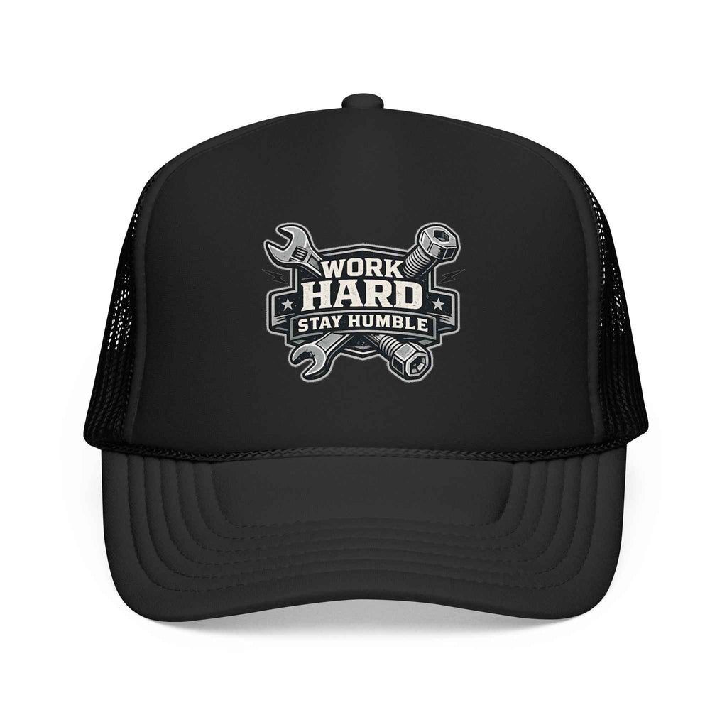 Work Hard Stay Humble  Mechanic Wrench Trucker Hat