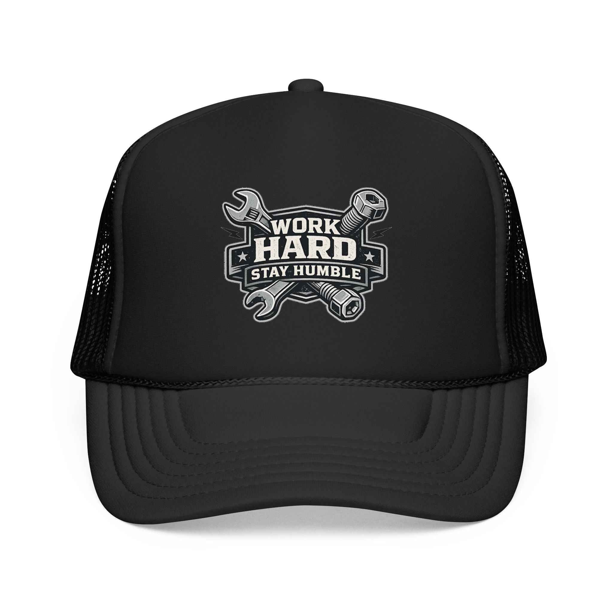 Work Hard Stay Humble  Mechanic Wrench Trucker Hat