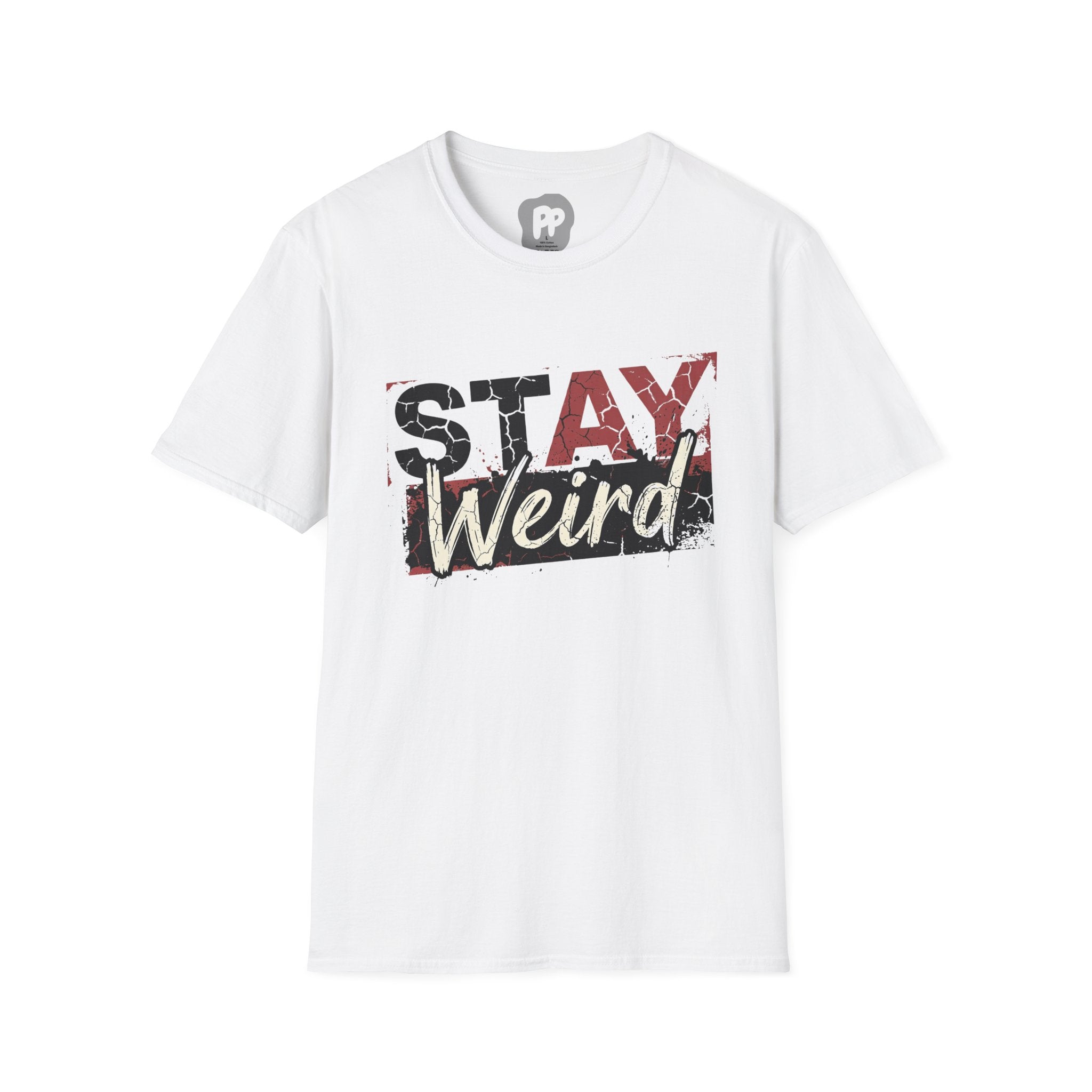 Stay Weird Graphic Distressed Typography T-Shirt