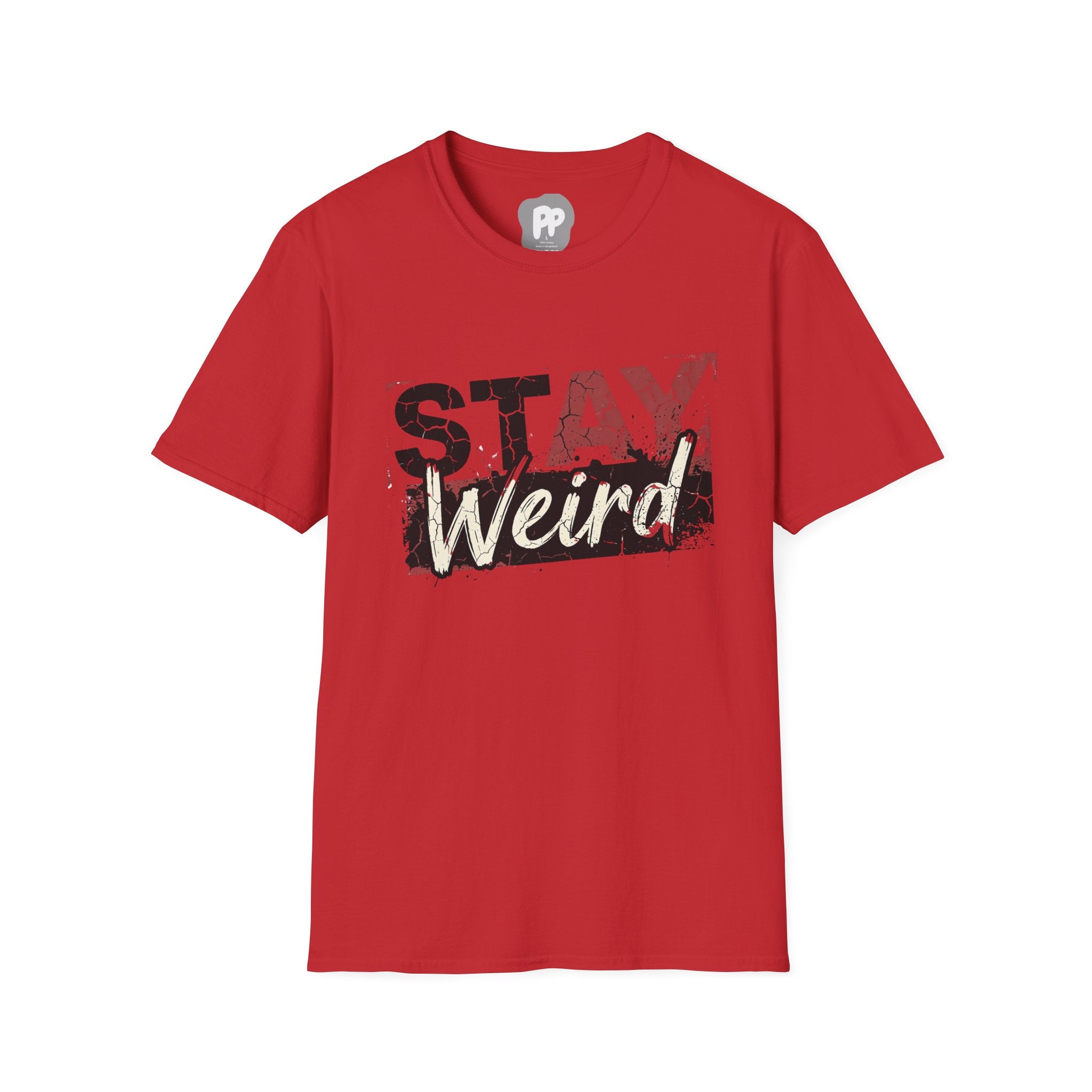 Stay Weird Graphic Distressed Typography T-Shirt