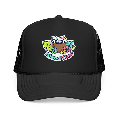 'Island Time' Trucker Hat — Coconut Summer Vibe