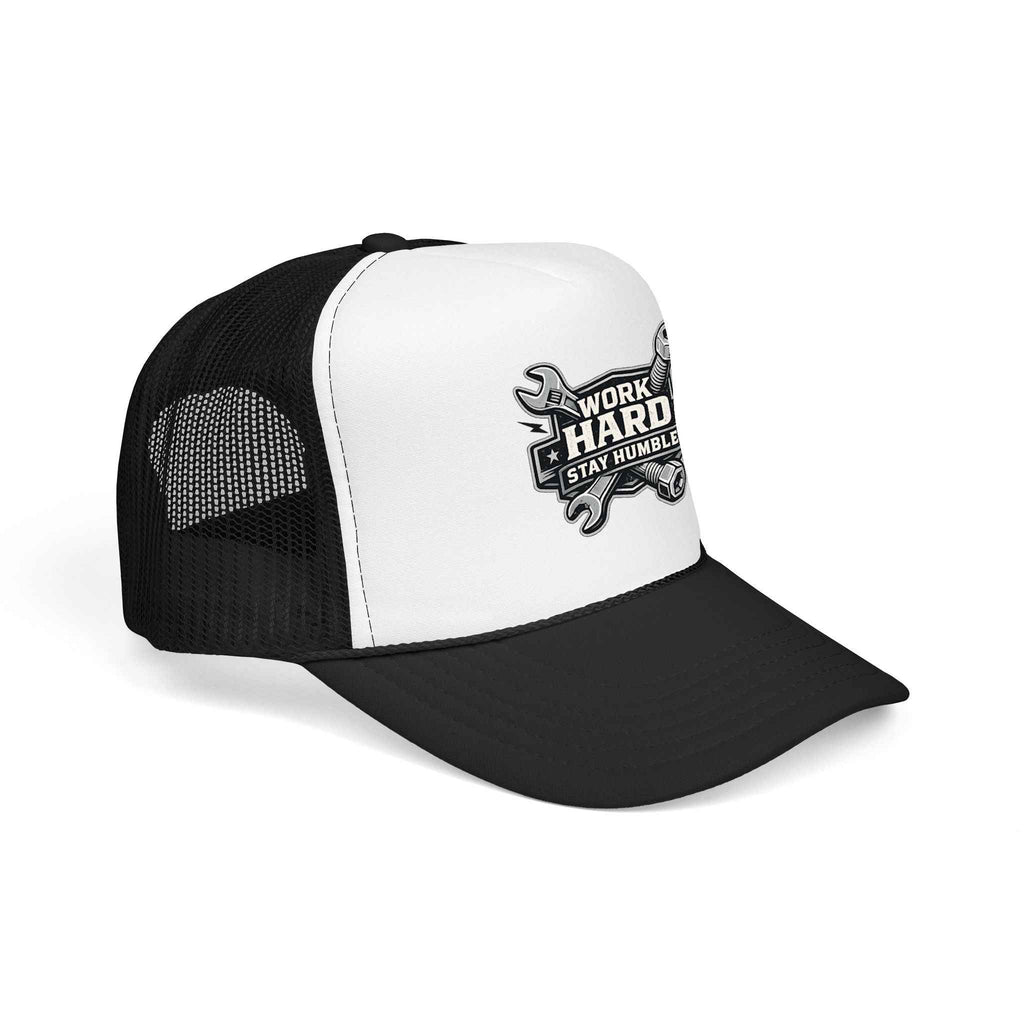 Work Hard Stay Humble  Mechanic Wrench Trucker Hat