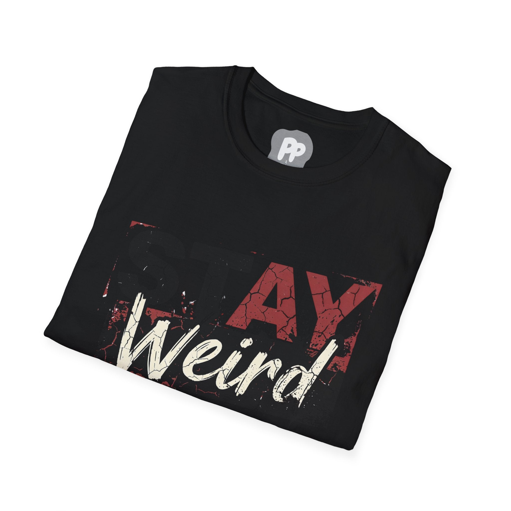 Stay Weird Graphic Distressed Typography T-Shirt