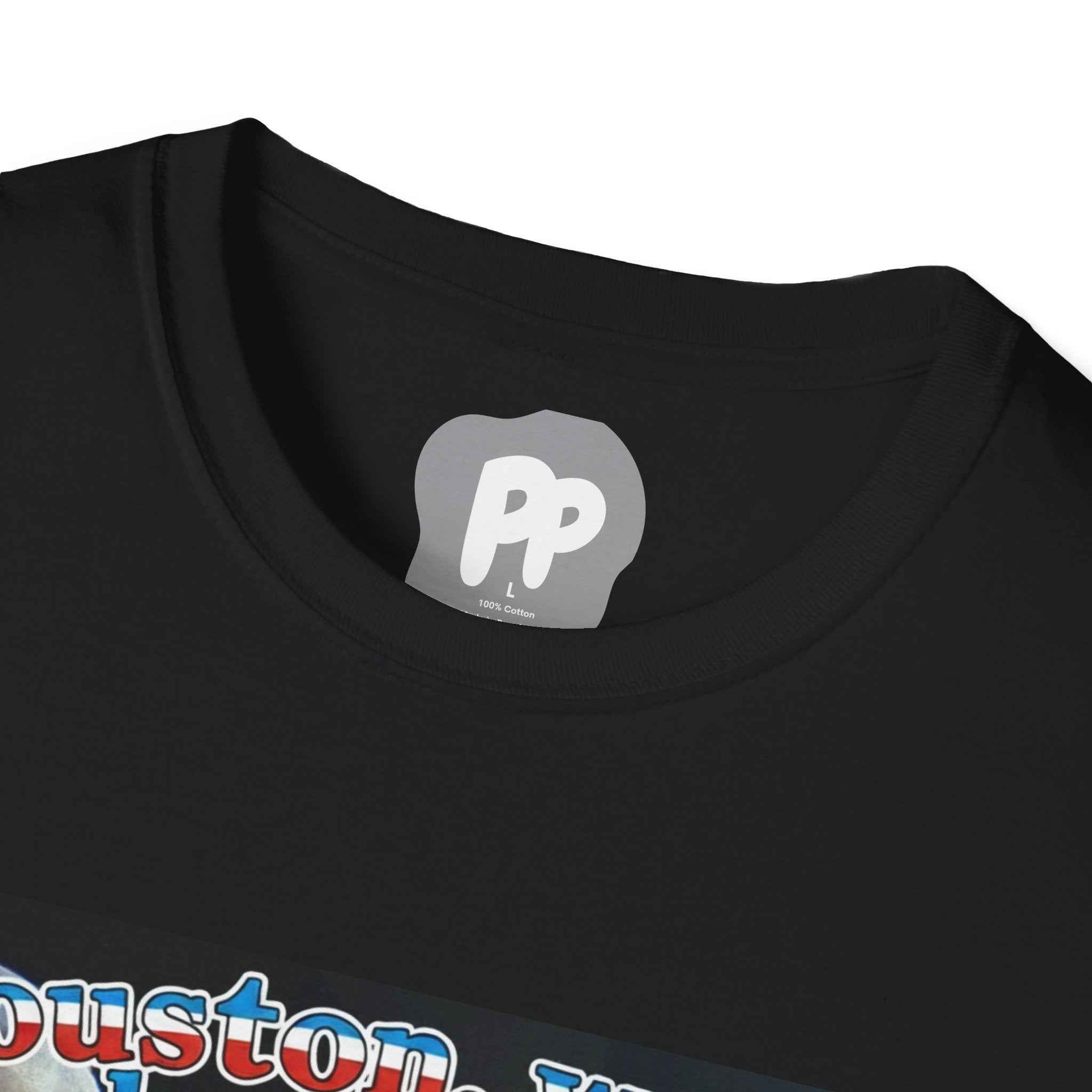 Houston We Have a Script T-Shirt | Astronaut Moon Scene, Retro Space Graphic