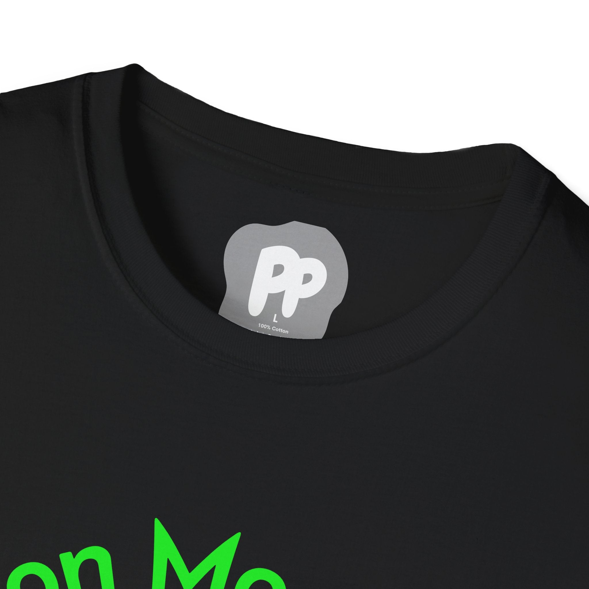 "Less Perfection More Authenticity" Curved Text T-Shirt —  Neon Green Graphic