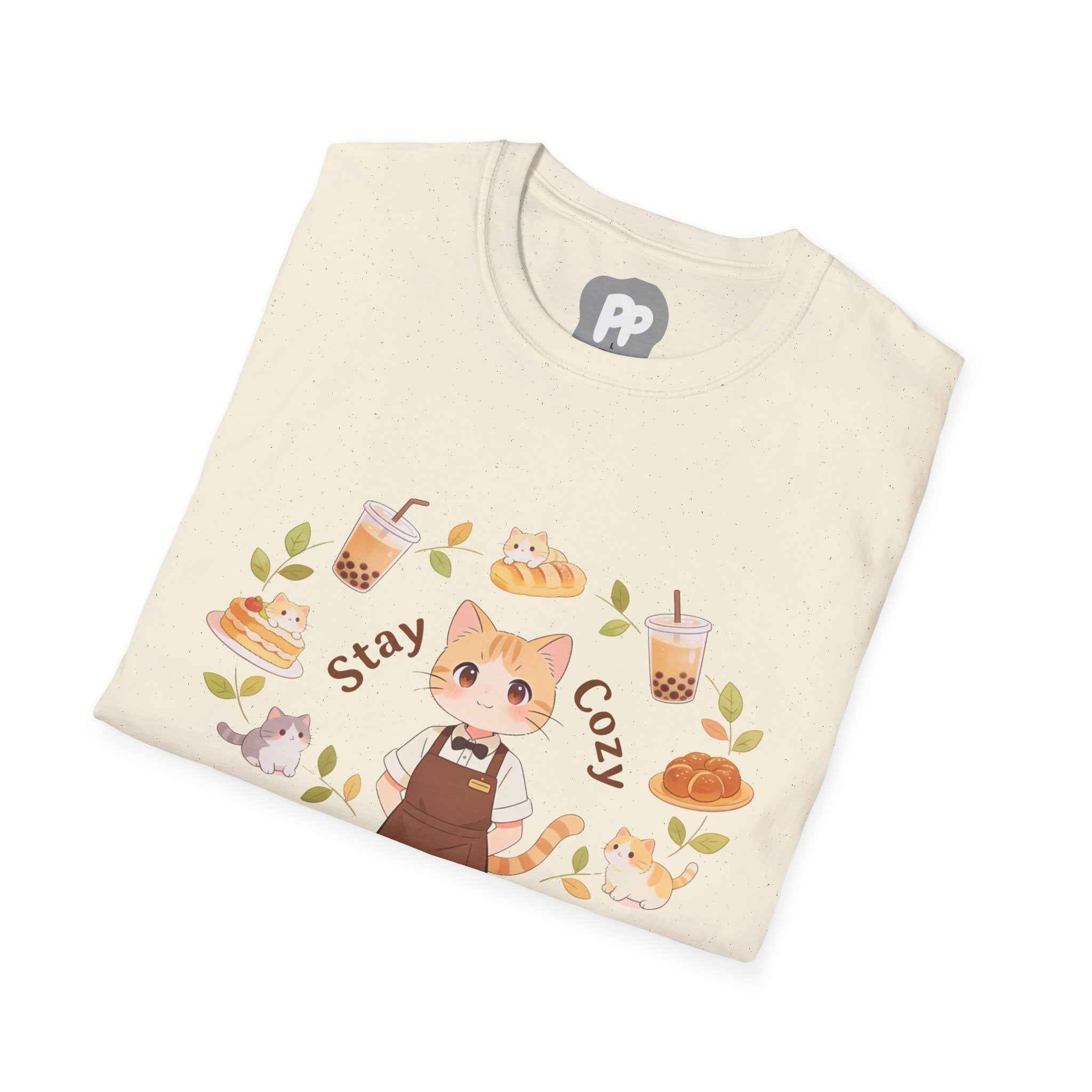 Cozy Cat Café T-Shirt — "Stay Cozy"