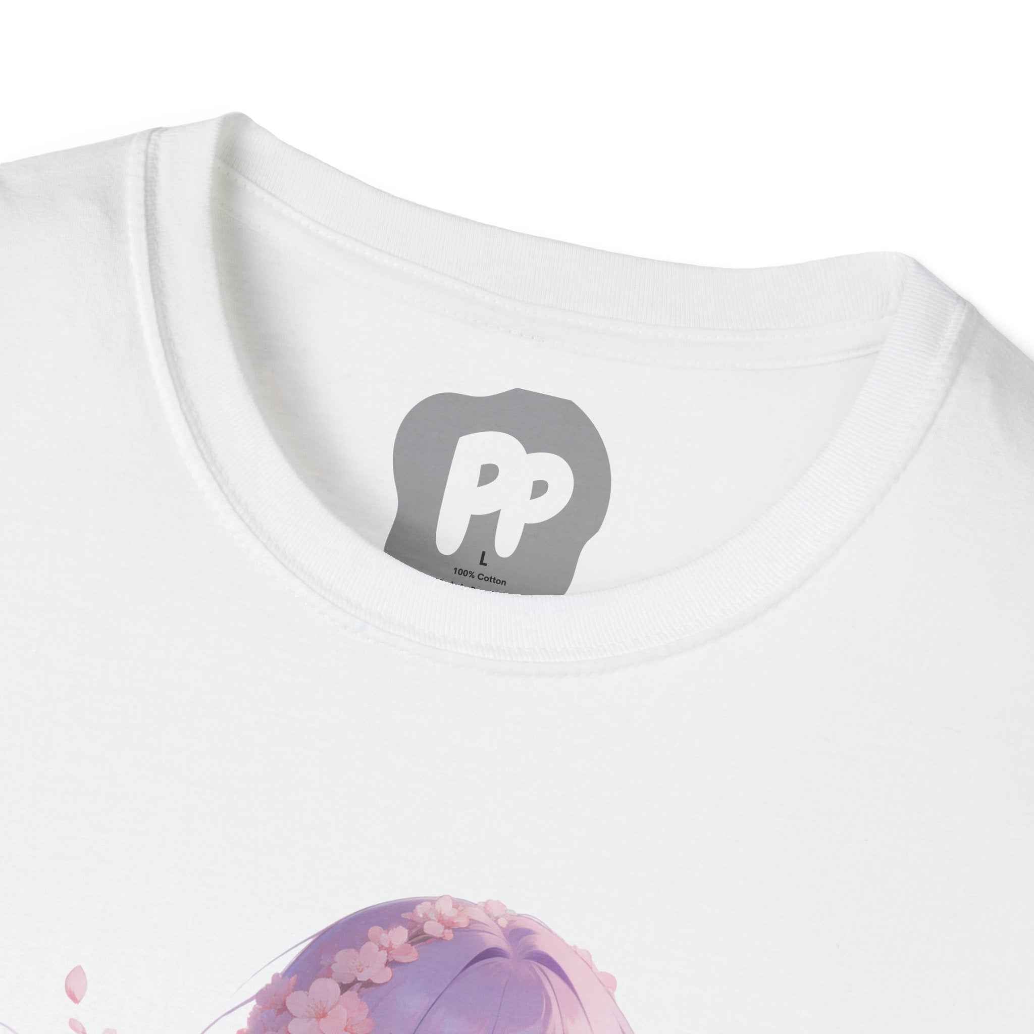 Anime Girl Floral Portrait T-Shirt